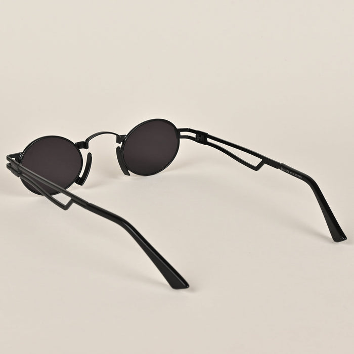 Voyage Matte Black Round Sunglasses - MG3587