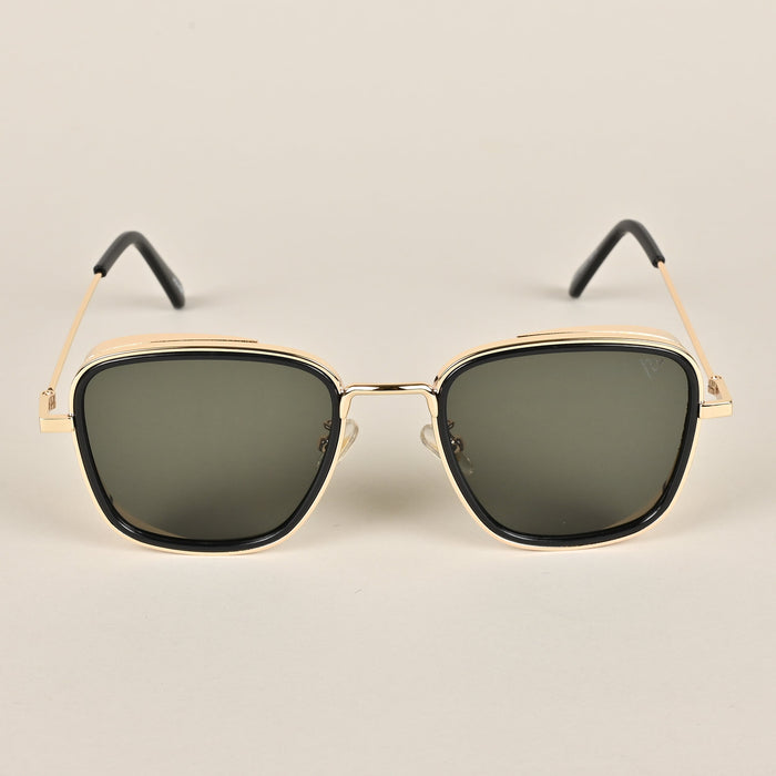 Voyage Retro Square Green-Gold Sunglasses - MG2971