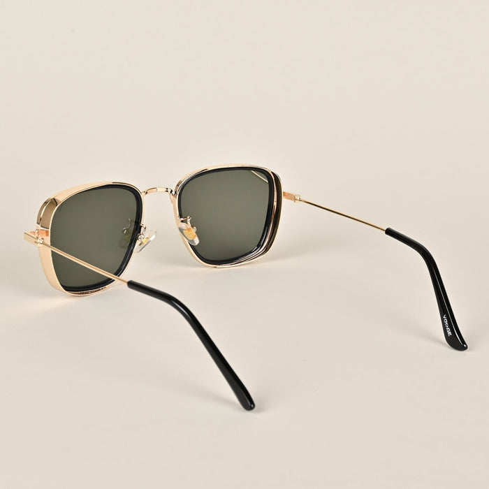 Voyage Retro Square Green-Gold Sunglasses - MG2971