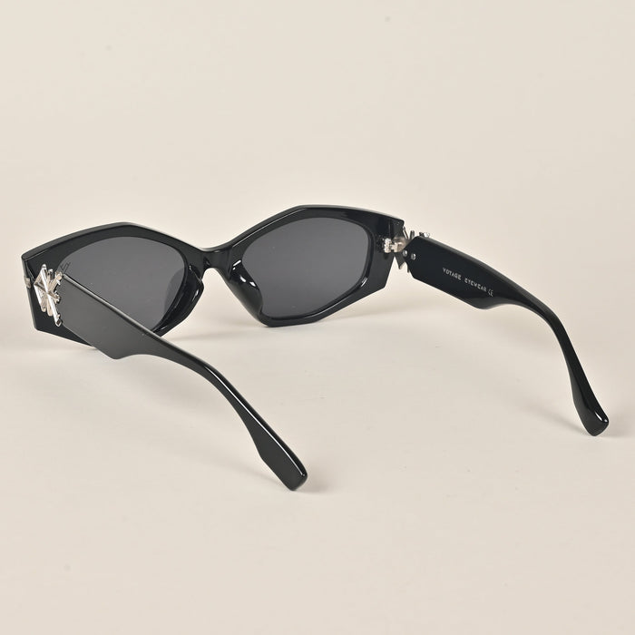 Voyage Black Oval Sunglasses for Women - MG3987