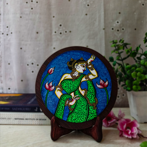 Dancing Diva Green Pattachitra Painting