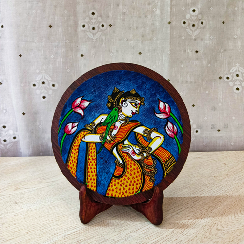 Dancing Diva Orange Pattachitra Painting