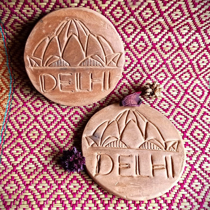 Handcrafted Terracotta Coasters Set Of 2