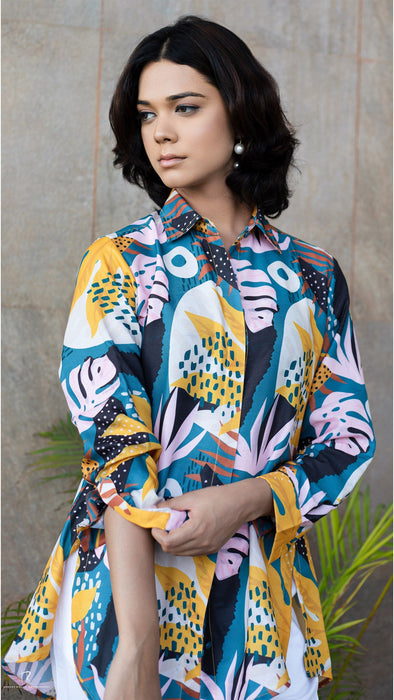 Women Exotic Escape Printed Shirt-CK-EXCOTIC ESCAPE