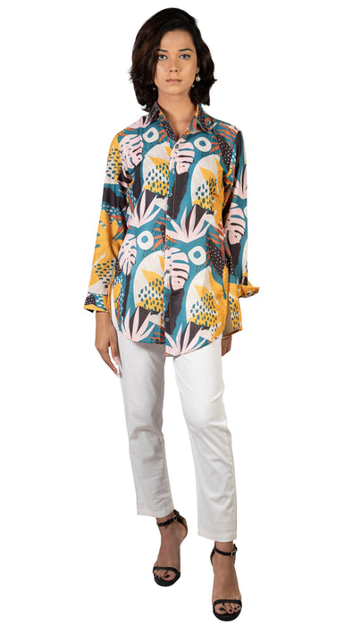 Women Exotic Escape Printed Shirt-CK-EXCOTIC ESCAPE