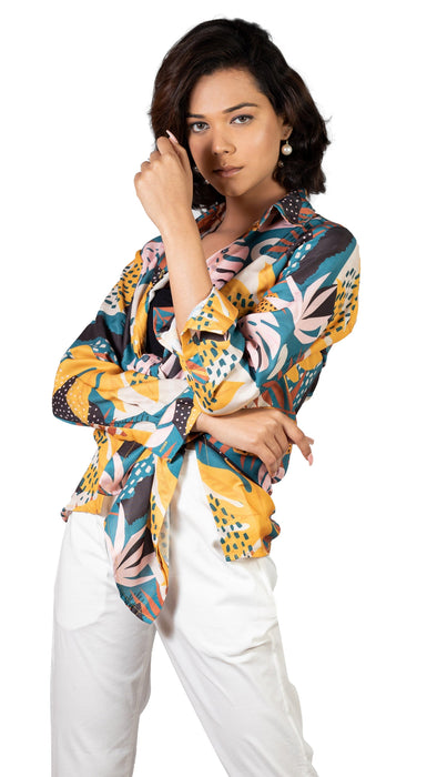 Women Exotic Escape Printed Shirt-CK-EXCOTIC ESCAPE