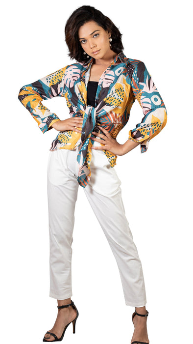 Women Exotic Escape Printed Shirt-CK-EXCOTIC ESCAPE