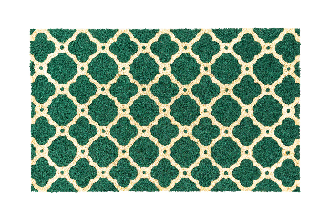 Moroccan Quatrefoil Printed Coir Doormat