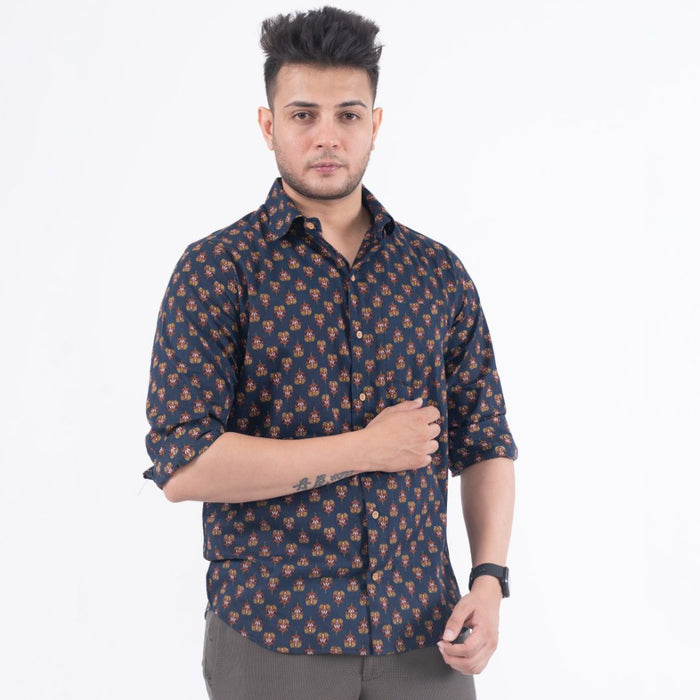 Floral Buti Navy Shirt