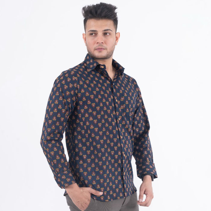 Floral Buti Navy Shirt