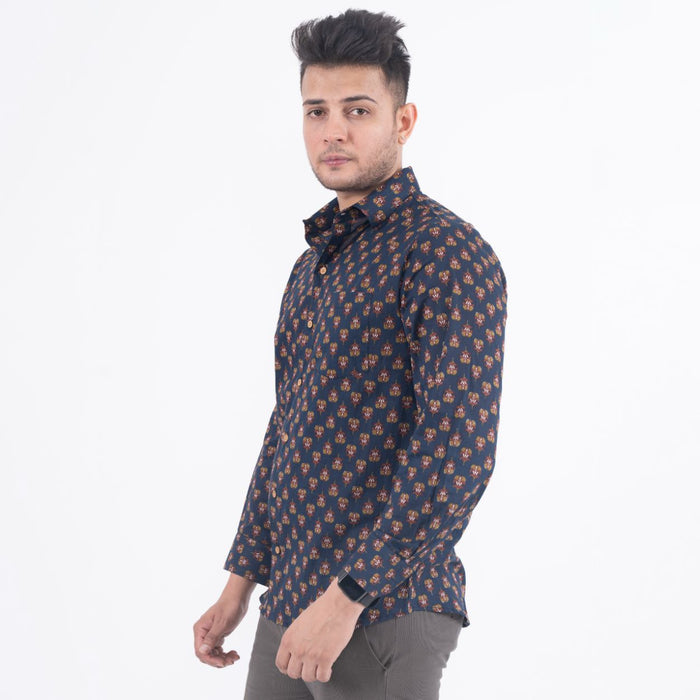 Floral Buti Navy Shirt