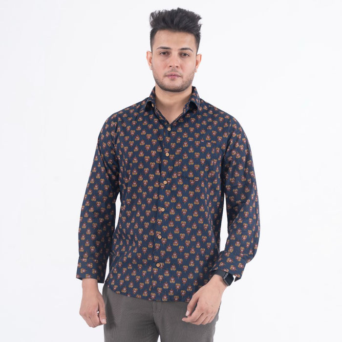 Floral Buti Navy Shirt