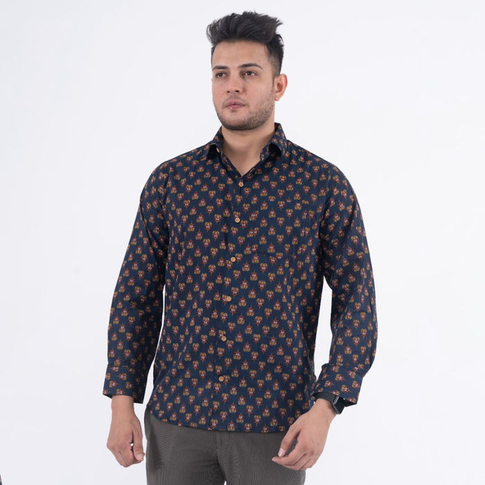 Floral Buti Navy Shirt