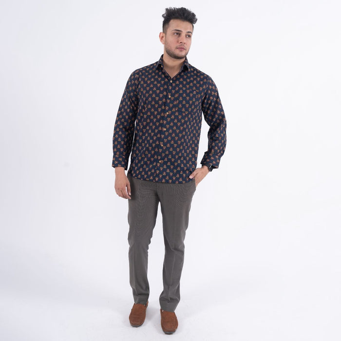 Floral Buti Navy Shirt