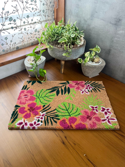 Blossom Floral Pink Coir Mat