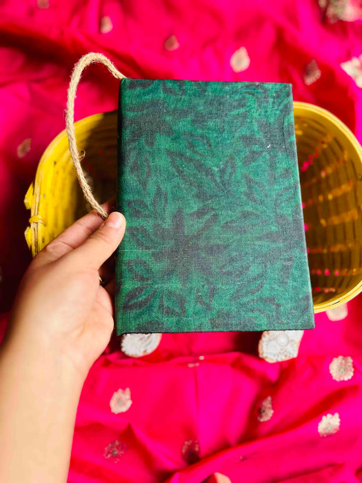 MATCHA GREEN UPCYCLED HANDLOOM FABRIC JOURNAL (Hardbound)