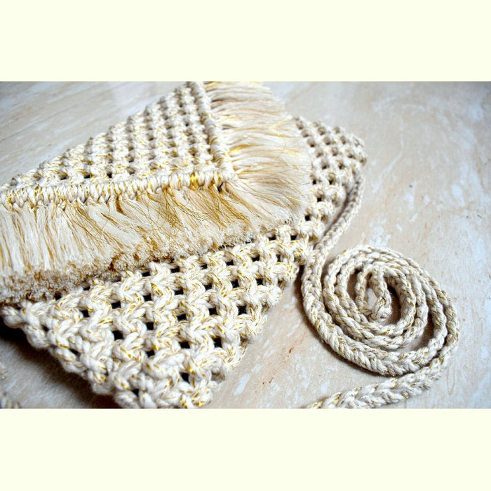 Gold And Cream Luxurious Ladies Sling Bag