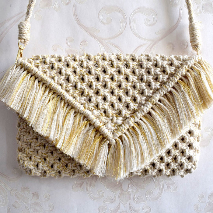 Gold And Cream Luxurious Ladies Sling Bag