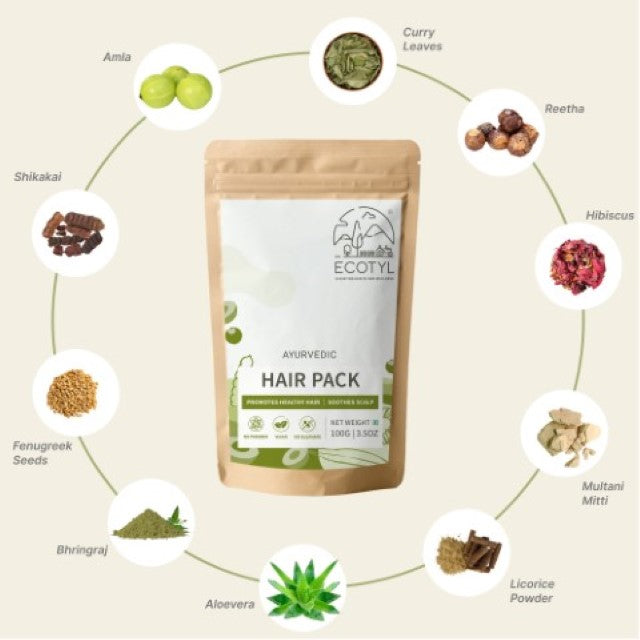 Ayurvedic Hair Pack | For Hair Conditioning & Strengthening | Blend Of 10+ Herbs | 100G