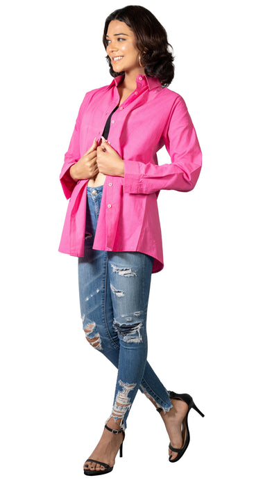 Pink Cosmos Oversized Solid Shirt-CK-PINKCOSMOSSHIRT