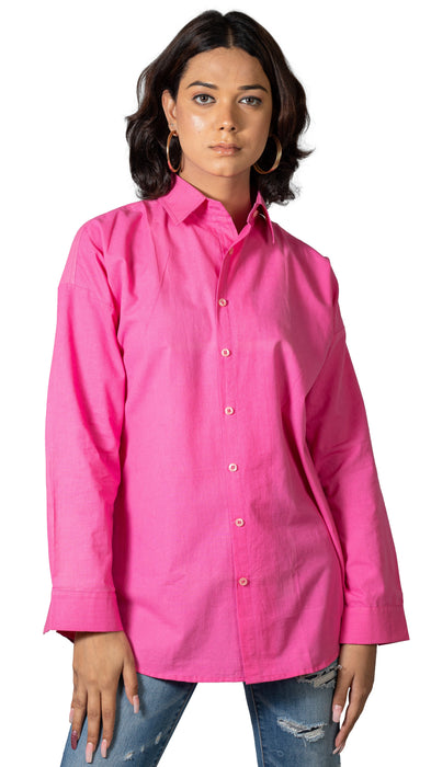 Pink Cosmos Oversized Solid Shirt-CK-PINKCOSMOSSHIRT