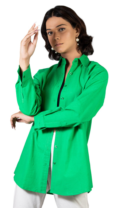 Toucan Green Oversized Solid Shirt-CK-GREENSHIRT