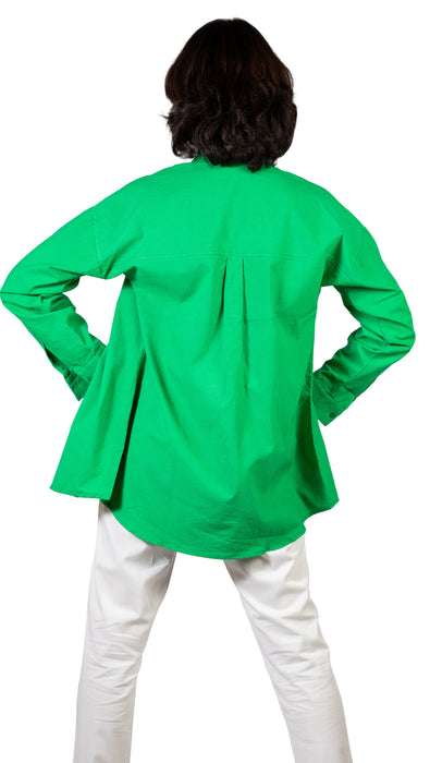 Toucan Green Oversized Solid Shirt-CK-GREENSHIRT