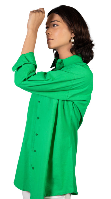 Toucan Green Oversized Solid Shirt-CK-GREENSHIRT