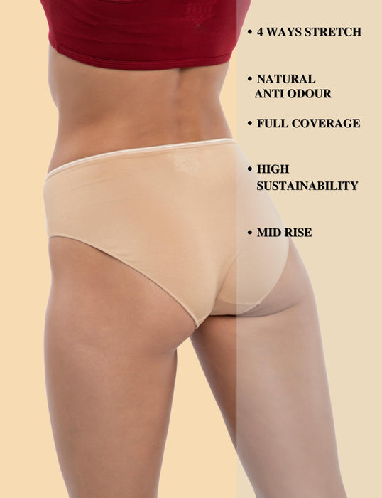 Bamboo Micro Modal | Anti Bacterial | Women Hipster | Premium Panty | 3X moisture wicking | 50 Wash Guarantee | Pack of 1