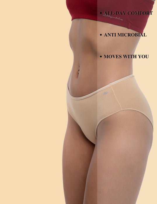 Bamboo Micro Modal | Anti Bacterial | Women Hipster | Premium Panty | 3X moisture wicking | 50 Wash Guarantee | Pack of 2