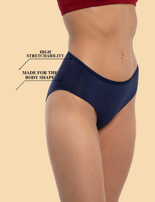 Bamboo Micro Modal | Anti Bacterial | Women Hipster | Premium Panty | 3X moisture wicking | 50 Wash Guarantee | Pack of 2