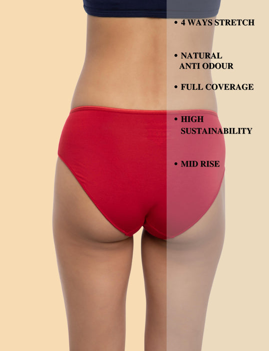 Bamboo Micro Modal | Anti Bacterial | Women Hipster | Premium Panty | 3X moisture wicking | 50 Wash Guarantee | Pack of 2