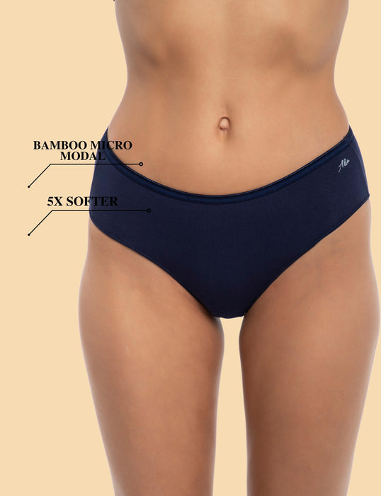 Bamboo Micro Modal | Anti Bacterial | Women Hipster | Premium Panty | 3X moisture wicking | 50 Wash Guarantee | Pack of 3