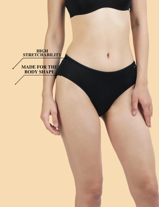 Bamboo Micro Modal | Anti Bacterial | Women Hipster | Premium Panty | 3X moisture wicking | 50 Wash Guarantee | Pack of 1