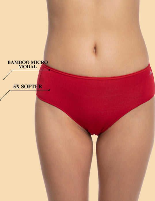 Bamboo Micro Modal | Anti Bacterial | Women Hipster | Premium Panty | 3X moisture wicking | 50 Wash Guarantee | Pack of 2