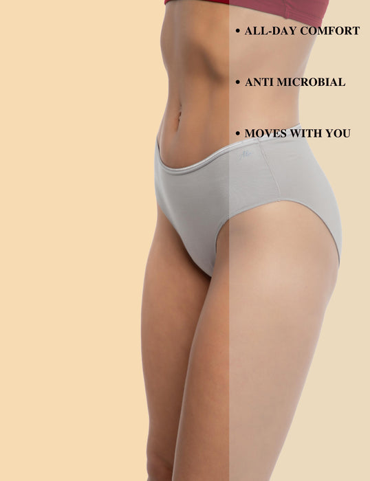 Bamboo Micro Modal | Anti Bacterial | Women Hipster | Premium Panty | 3X moisture wicking | 50 Wash Guarantee | Pack of 3