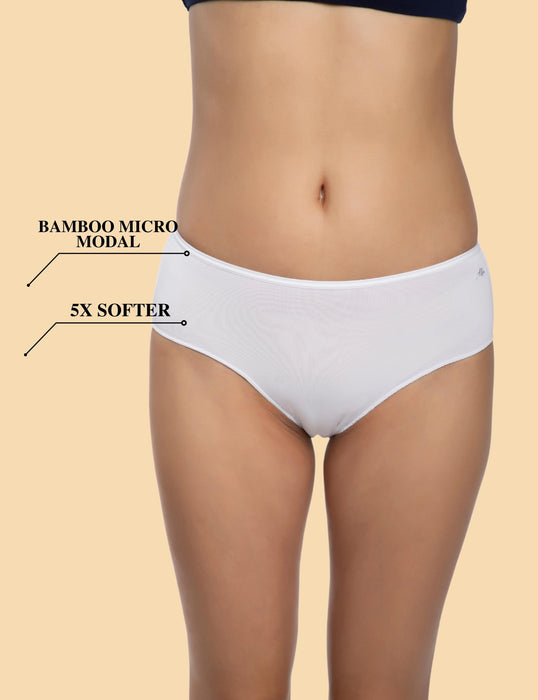 Bamboo Micro Modal | Anti Bacterial | Women Hipster | Premium Panty | 3X moisture wicking | 50 Wash Guarantee | Pack of 1