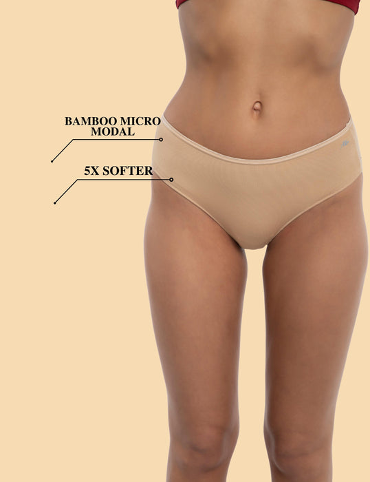 Bamboo Micro Modal | Anti Bacterial | Women Hipster | Premium Panty | 3X moisture wicking | 50 Wash Guarantee | Pack of 2