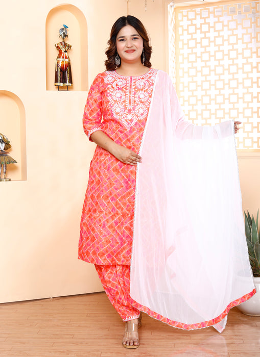 Salwar Suit with Dupatta in Cotton (Multi)-KR-21