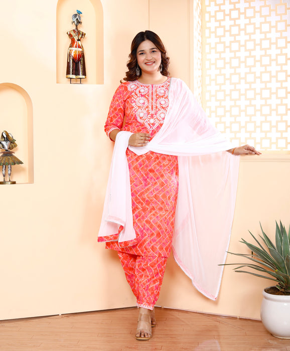 Salwar Suit with Dupatta in Cotton (Multi)-KR-21