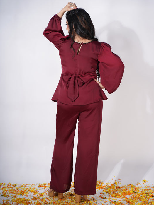 BURGUNDY FESTIV CO-ORD SET