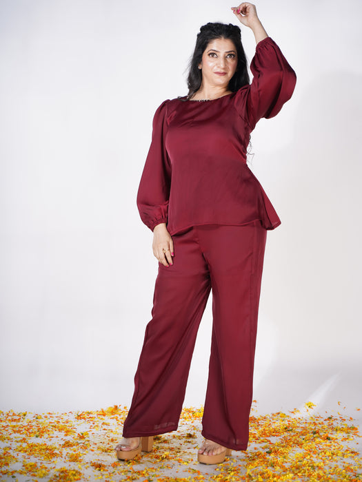 BURGUNDY FESTIV CO-ORD SET