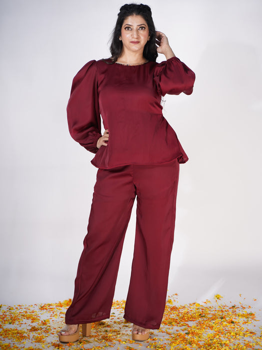 BURGUNDY FESTIV CO-ORD SET