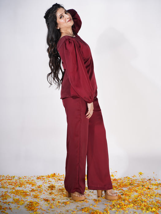 BURGUNDY FESTIV CO-ORD SET