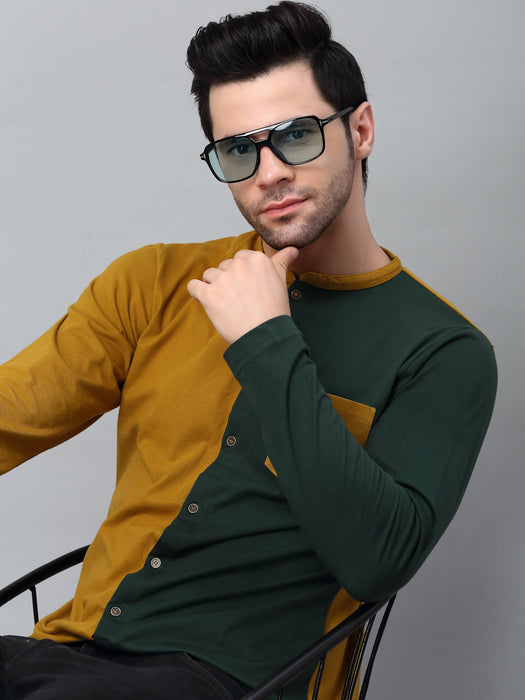 Mustard Half Colourblock T-shirt