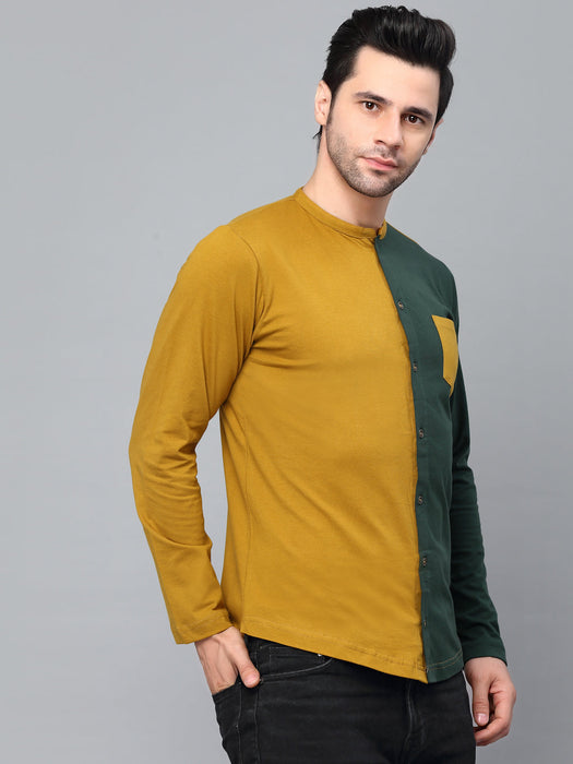 Mustard Half Colourblock T-shirt