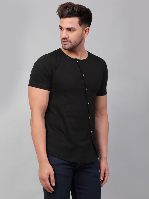 Black Half Sleeve Knitted Shirt