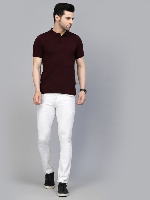 Cotton Solid Half Sleeves Polo T-Shirt