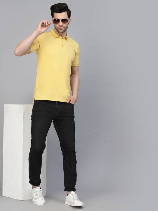 Cotton Solid Half Sleeves Polo T-Shirt