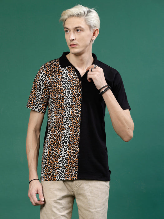 Modern Style Colorblock Polo T-Shirt